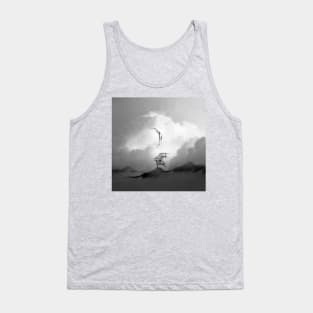 Faith is a Black and White Square Bird Artwork Tank Top